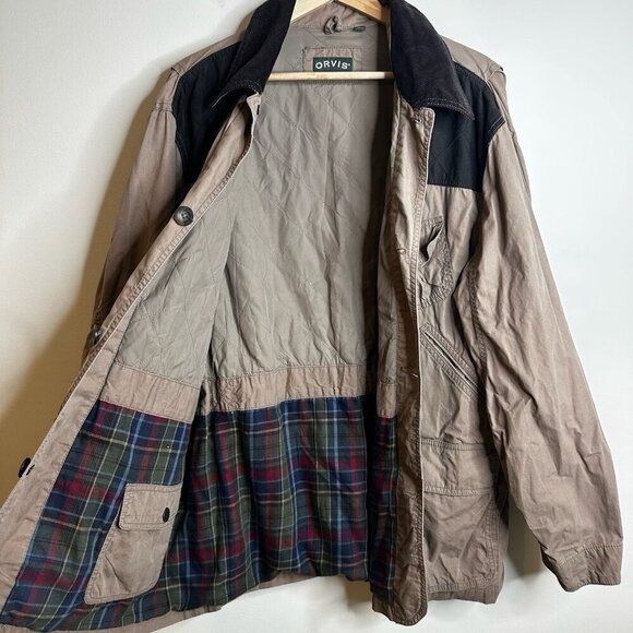 ORVIS Newsland Field Coat Hunting Jacket 18NX Brown Beige Large L - Picture 7 of 14